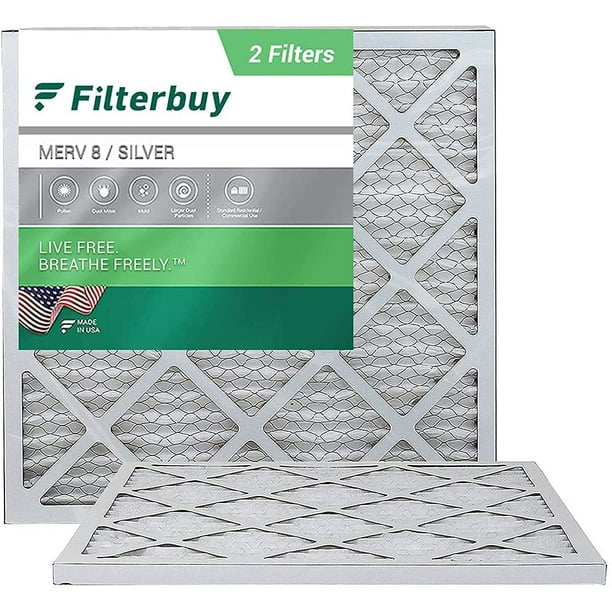 Silver Pack of 2 Filters 13.25x13.25x1 FilterBuy 13.25x13.25x1 MERV 8 Pleated AC Furnace Air Filter, Silver Pack of 2 Filters 13.25x13.25x1 FilterBuy 13.25x13.25x1 MERV 8 Pleated AC Furnace Air Filter,